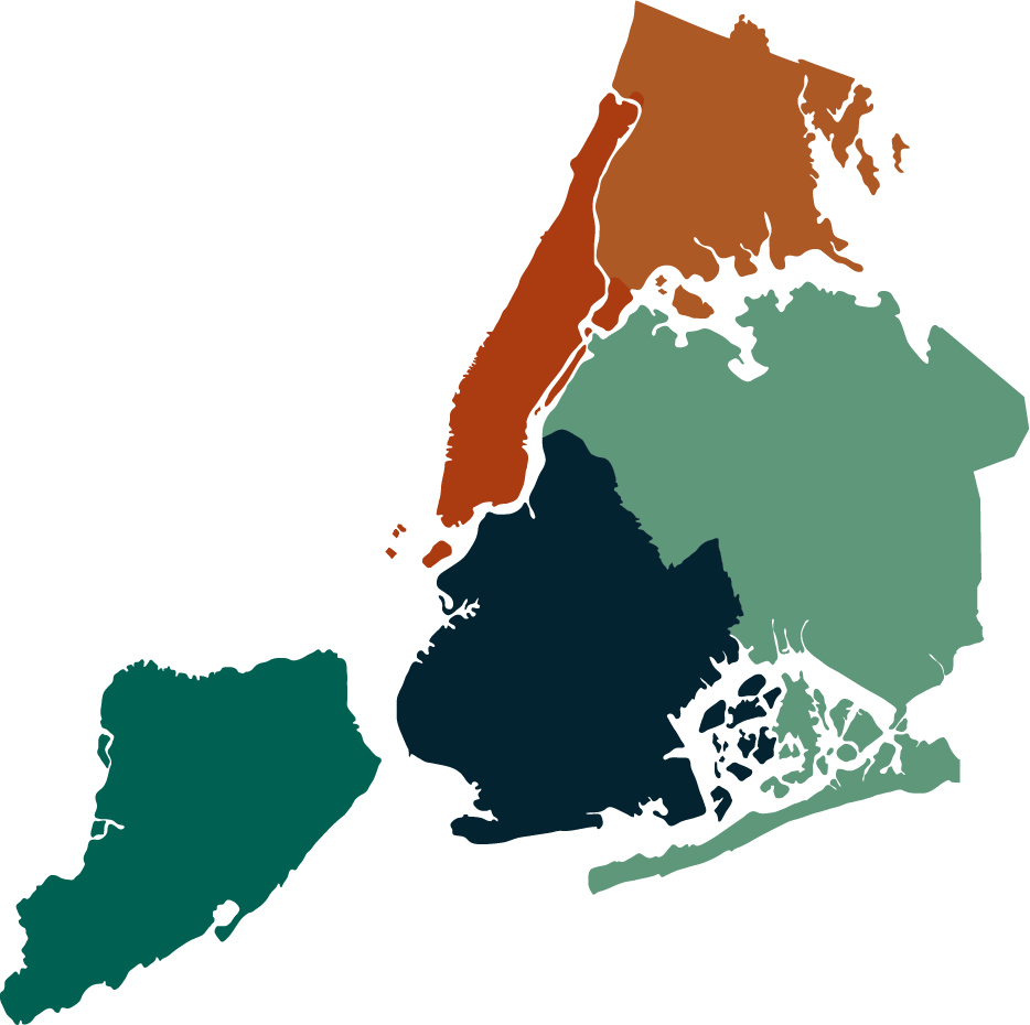 New York City Map - Property tax abatement available within the city.